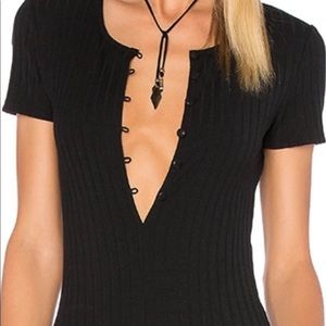 Privacy please terrace black bodysuit